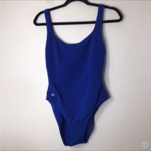 Sessa one piece swimsuit vintage rare women 14 blue USA modest feminine Classic